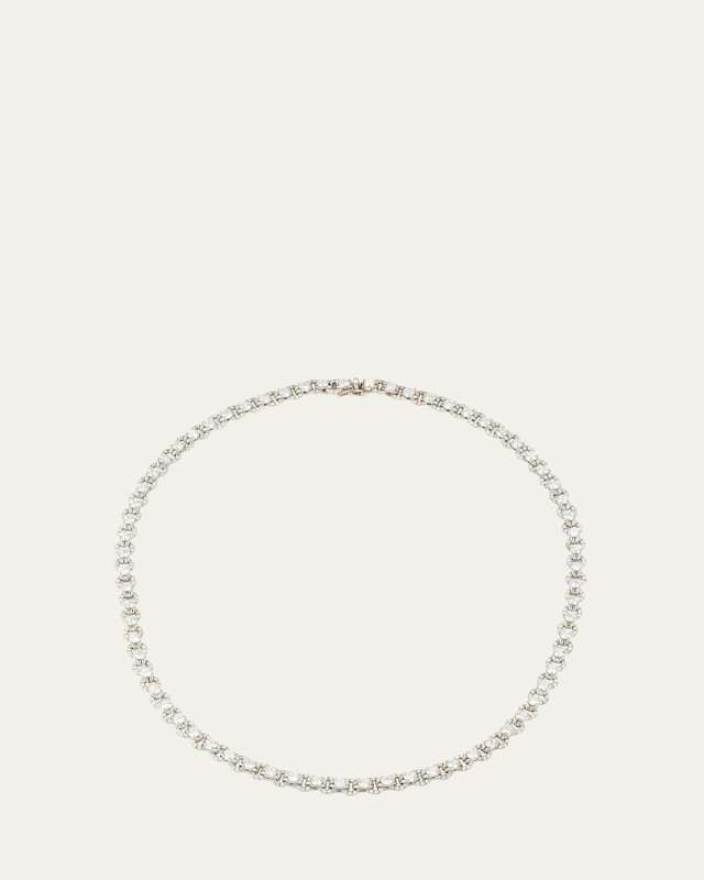 Lumia 18K White Gold Diamond Tennis Necklace, 16"L